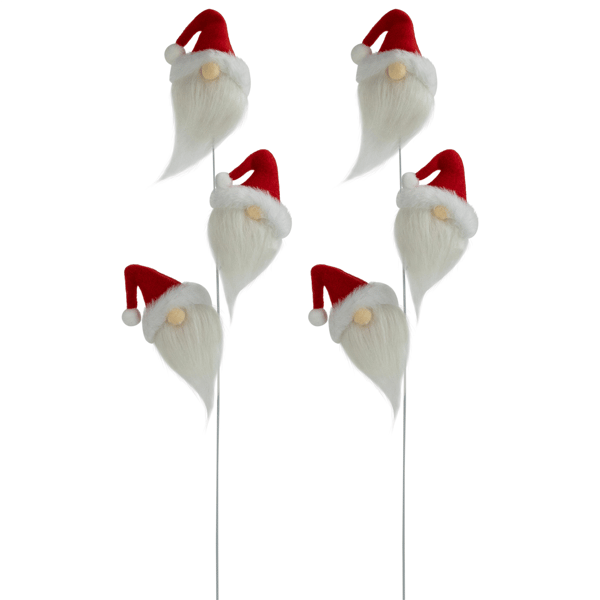 Northlight Red & White Santa Gnome Christmas Picks - Set of 2 - image 