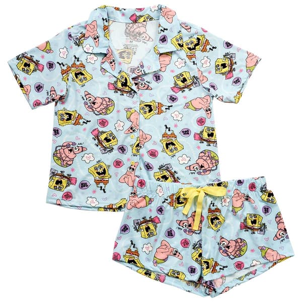 Juniors Spongebob & Patrick Phone Call Pajama Set
