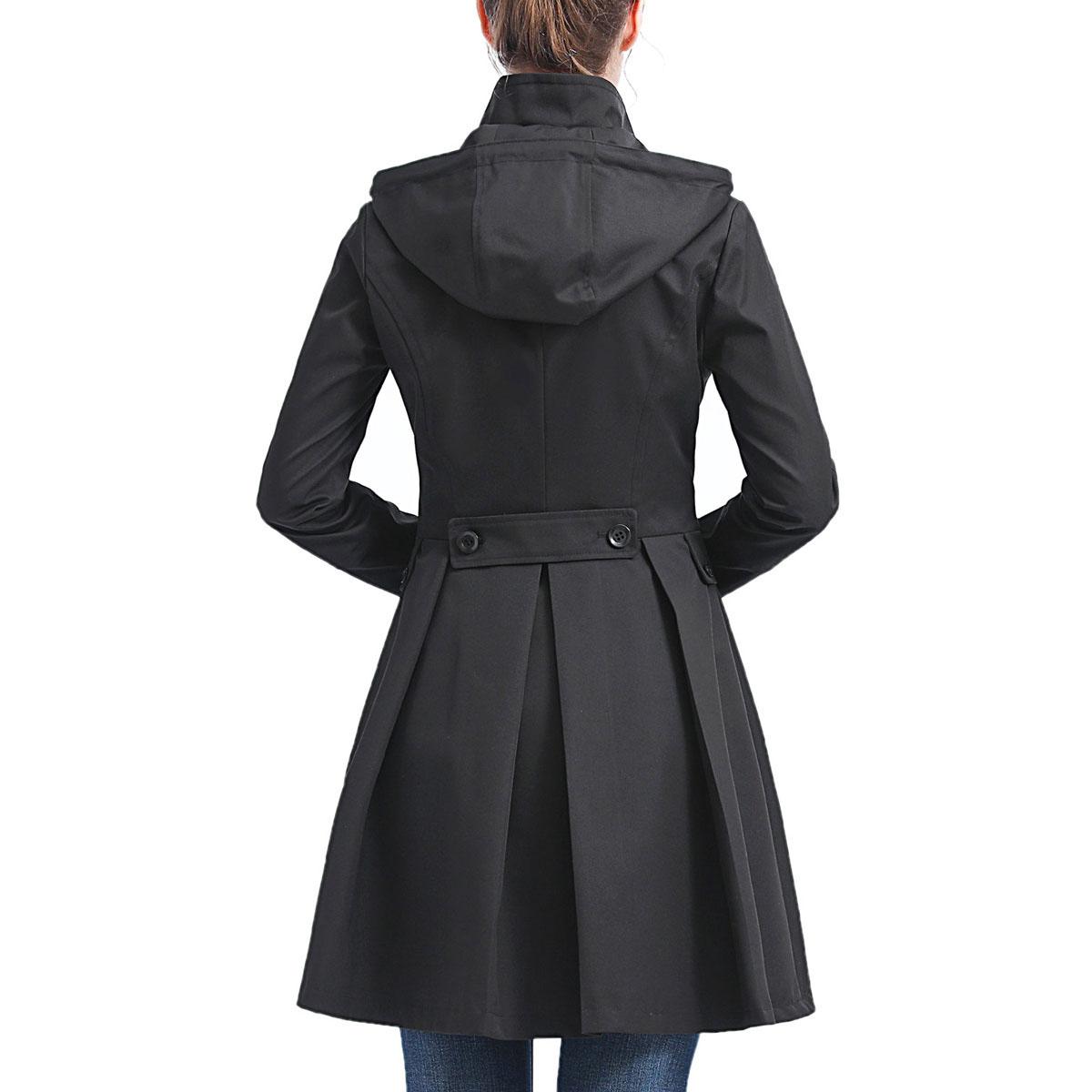 Womens BGSD Waterproof Hooded Mid Length Trench Coat