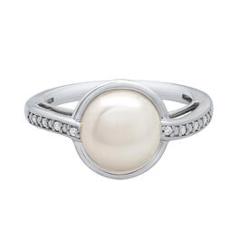 Gemstone Classics&#40;tm&#41; Sterling Silver 1/5ctw. Pearl Ring