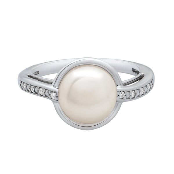 Gemstone Classics&#40;tm&#41; Sterling Silver 1/5ctw. Pearl Ring - image 