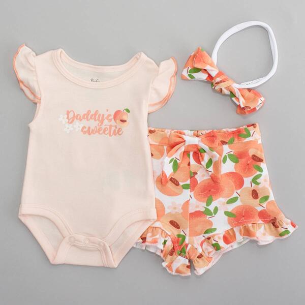 Baby Girl &#40;3-9M&#41; Baby Essentials&#40;R&#41; Dad''s Sweetie Peach Shorts Set - image 