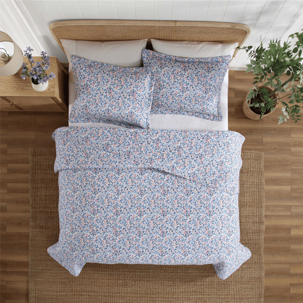 Laura Ashley® Leona 3pc. Flower Quilt Set