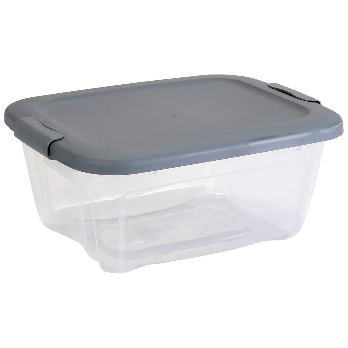 Bella 12qt. Grey Locking Lid & Clear Bottom Container