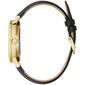 Mens Bulova Automatic Goldtone Black Leather Strap Watch - 97A154 - image 2