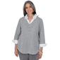 Petite Alfred Dunner Vail Diamond Texture Two in One Blouse - image 1
