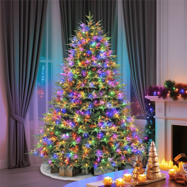 Puleo International 6.5ft. Pre-Lit LED Fraser Fir Christmas Tree