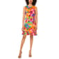 Womens MSK Sleeveless Tropical Challis Ruffle Hem Shift Dress - image 3