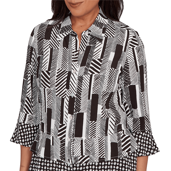 Womens Alfred Dunner Business As Usual Button Front Blouse