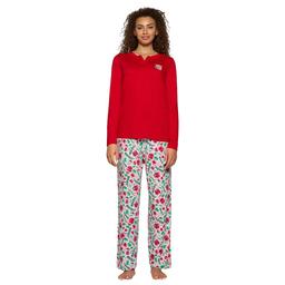 Womens HUE(R) Long Sleeve Salsa Folded Timeless Pajama Set