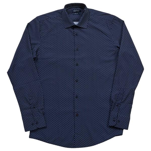 Mens Nautica Slim Fit Super Dress Shirt - Navy Anchor - image 