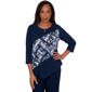 Womens Alfred Dunner Classics Diagonal Abstract Blouse - image 1