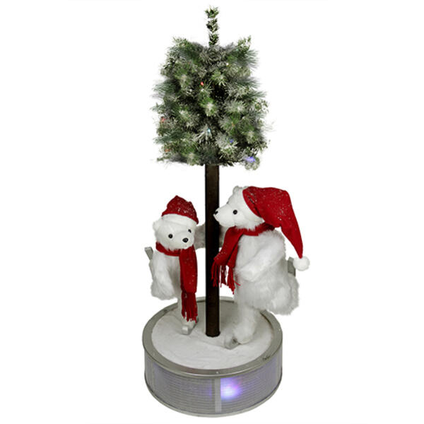 Northlight Seasonal 4 Pre-Lit Polar Bear w/ Flocked Tree - image 