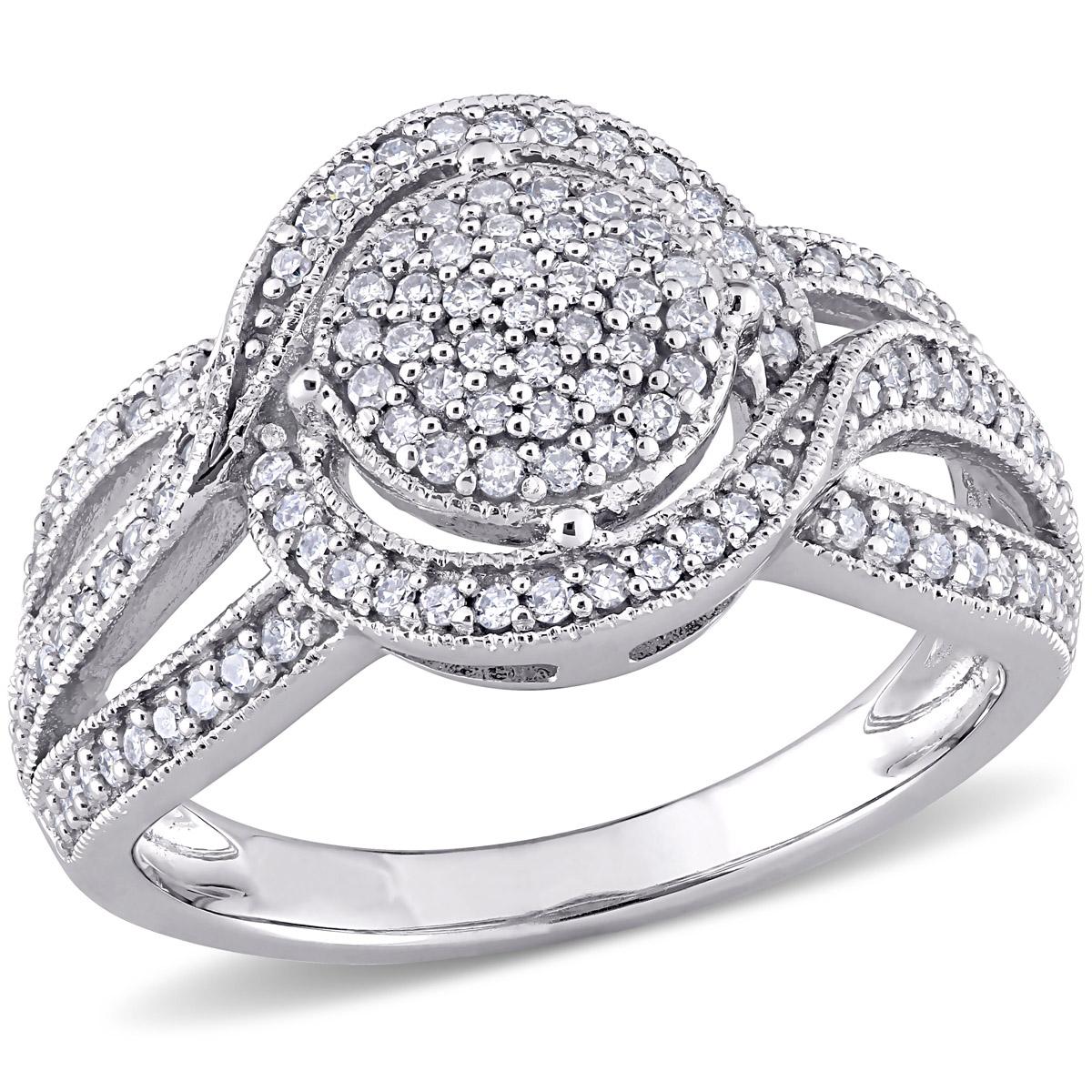 Diamond Classics(tm) 10kt. White Gold 1/2ctw. Diamond Swirl Ring