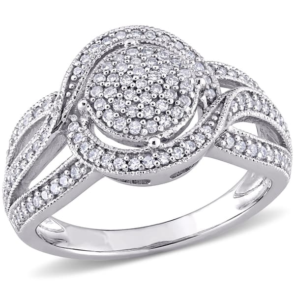 Diamond Classics(tm) 10kt. White Gold 1/2ctw. Diamond Swirl Ring
