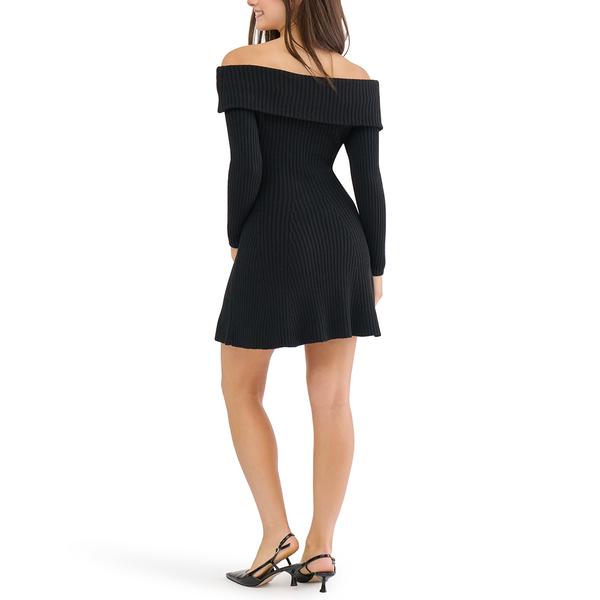 Juniors Madden Girl Ribbed Off The Shoulder Sweater Dress
