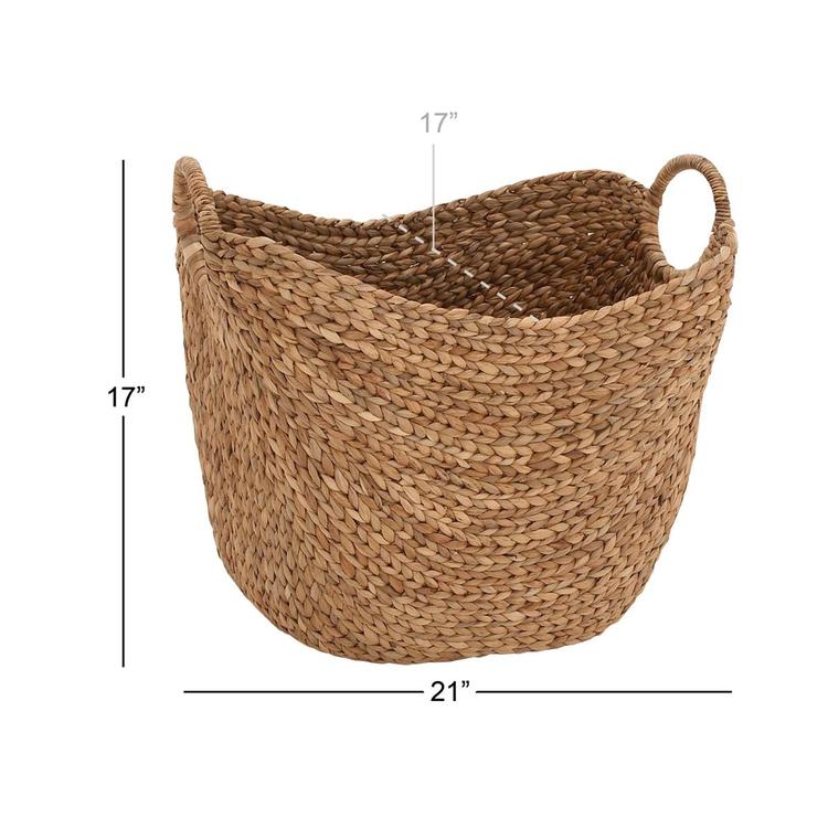 9th & Pike® Extra Large Oval Natural Seagrass Wicker Tote