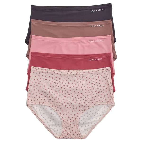 Womens Laura Ashley 5pk. Light Weight Nylon Microfiber Brief w/