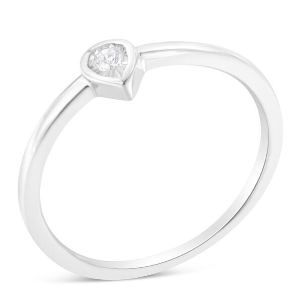 14kt. Rose Gold Sterling Silver Diamond Ring - image 