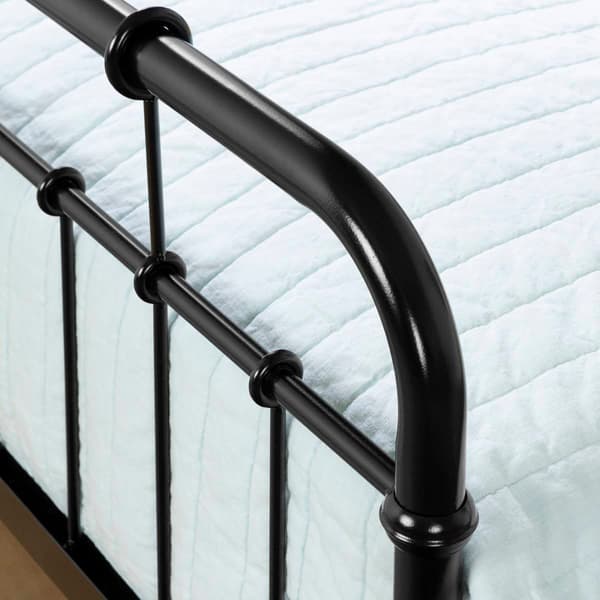 South Shore Cotton Candy Pure Black Twin Metal Complete Bed