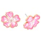 Ashley Cooper(tm) Gold-Tone Pink Flower Stud Earrings - image 1