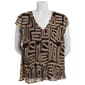 Womens Adrianna Papell Flutter Sleeve V-Neck Large Geo Blouse - image 1