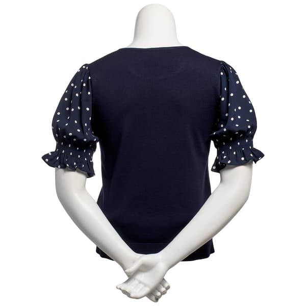 Womens Adrianna Papell Elbow Timeless Dot Sleeve Sweater