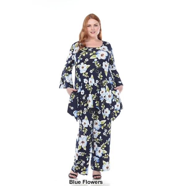 Plus Size White Mark 2 Piece Head To Toe Floral Set