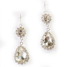 Rosa Rhinestones Crystal Double Drop Earrings