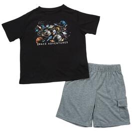 Boys Architect 2pc. Pajama Space Tee &amp; Shorts Set - Black