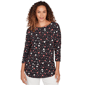 Petites Emaline Key Items 3/4 Sleeve Boat Neck Printed Top - image 1