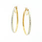 Candela Gold Over Sterling Silver 40mm Crystal Hoops - image 1