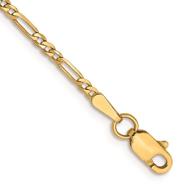 Mens Gold Classics&#40;tm&#41; 1.80mm. 14k Gold Flat Figaro Chain Bracelet - image 