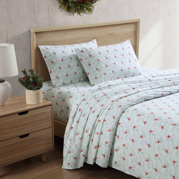 Tommy Bahama Flamingo Santa 200TC 4pc. Sheet Set
