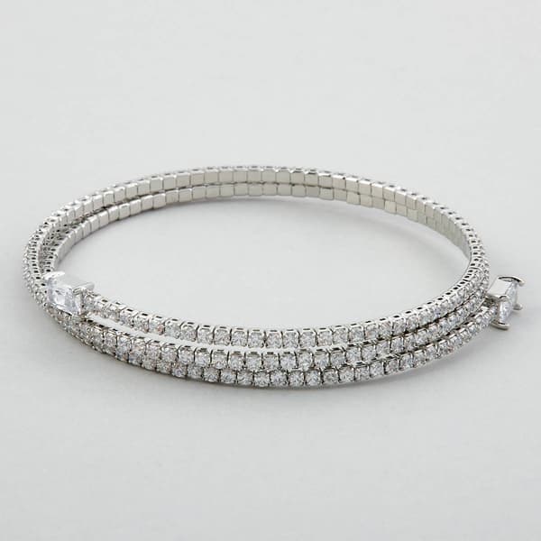 Rosa Rhinestones CZ Coil Wrap Bracelet - image 