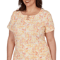 Plus Size Hearts of Palm Fun in the Sun Geometric Abstract Blouse - image 4