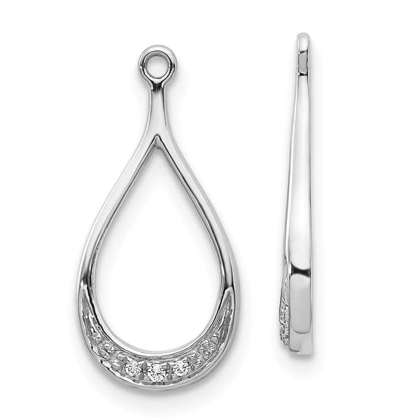 Diamond Classics&#40;tm&#41; 14kt. White Gold 18x9mm Earring Jackets - image 