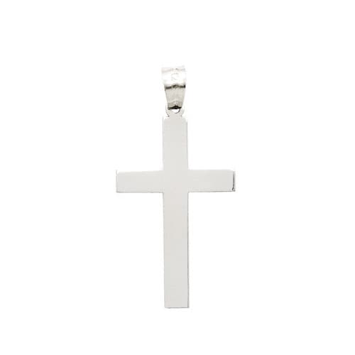 Unisex Gold Classics&#40;tm&#41; 14kt. White Gold Polished Cross Pendant - image 