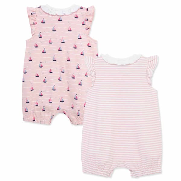 Baby Girl (3-12M) Little Me 2Pk Sailboat Print Rompers
