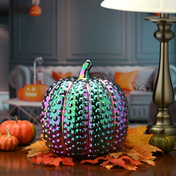 National Tree 10in. Iridescent Pumpkin D&#233;cor