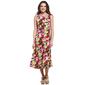 Womens Connected Apparel Sleeveless Print Ruched Waist Midi Dress - image 1