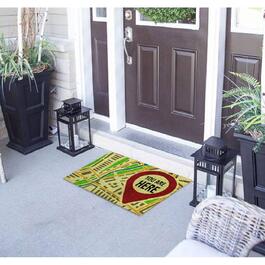 J&V Textiles You Are Here Map Outdoor Coir Doormat