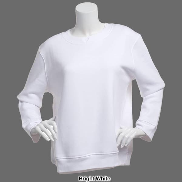 Womens Hasting & Smith Long Sleeve Basic Fleece Crewneck
