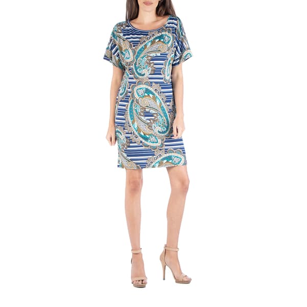 Womens 24/7 Comfort Apparel Loose Fit Paisley T-Shirt Dress - image 