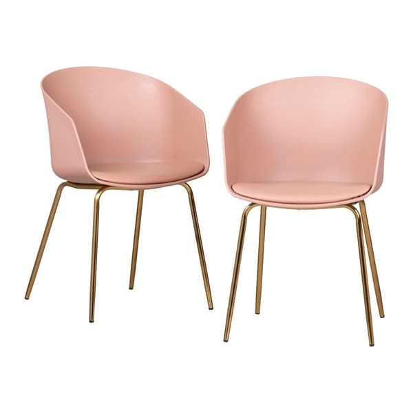 South Shore Flam Pink and Gold Dining Chairs - Set of 2 - image 