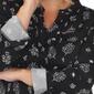 Plus Size White Mark Pleated Long Sleeve Leaf  Blouse - image 4