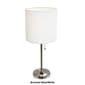 LimeLights White Stick Lamp w/Charging Outlet & Fabric Shade - image 20