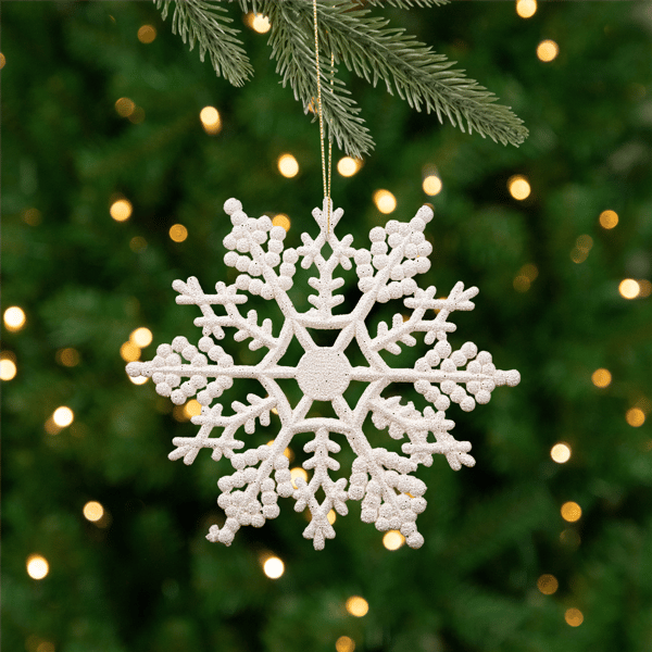 Northlight 24ct. Glitter White Snowflake Christmas Ornaments