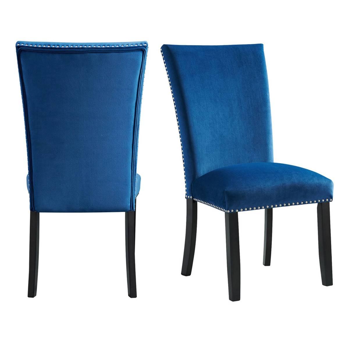 Elements Francesca Grey Velvet Side Chair Set