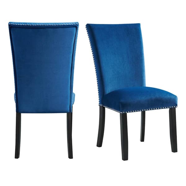 Elements Francesca Grey Velvet Side Chair Set - image 